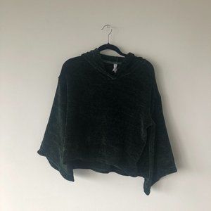 Dark Green Chenille Sweater w/ Hood